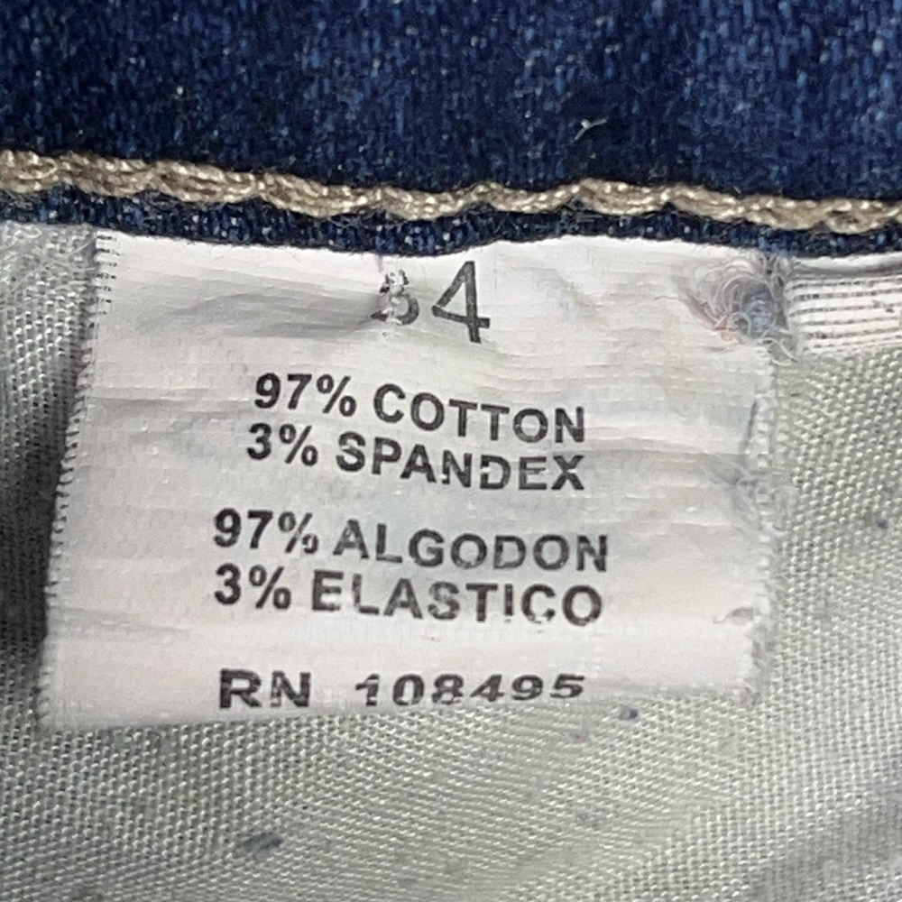 Victorious Moto Zip Panel Jeans‎ Men's 34 Blue Stretch Denim - Picture 13 of 13